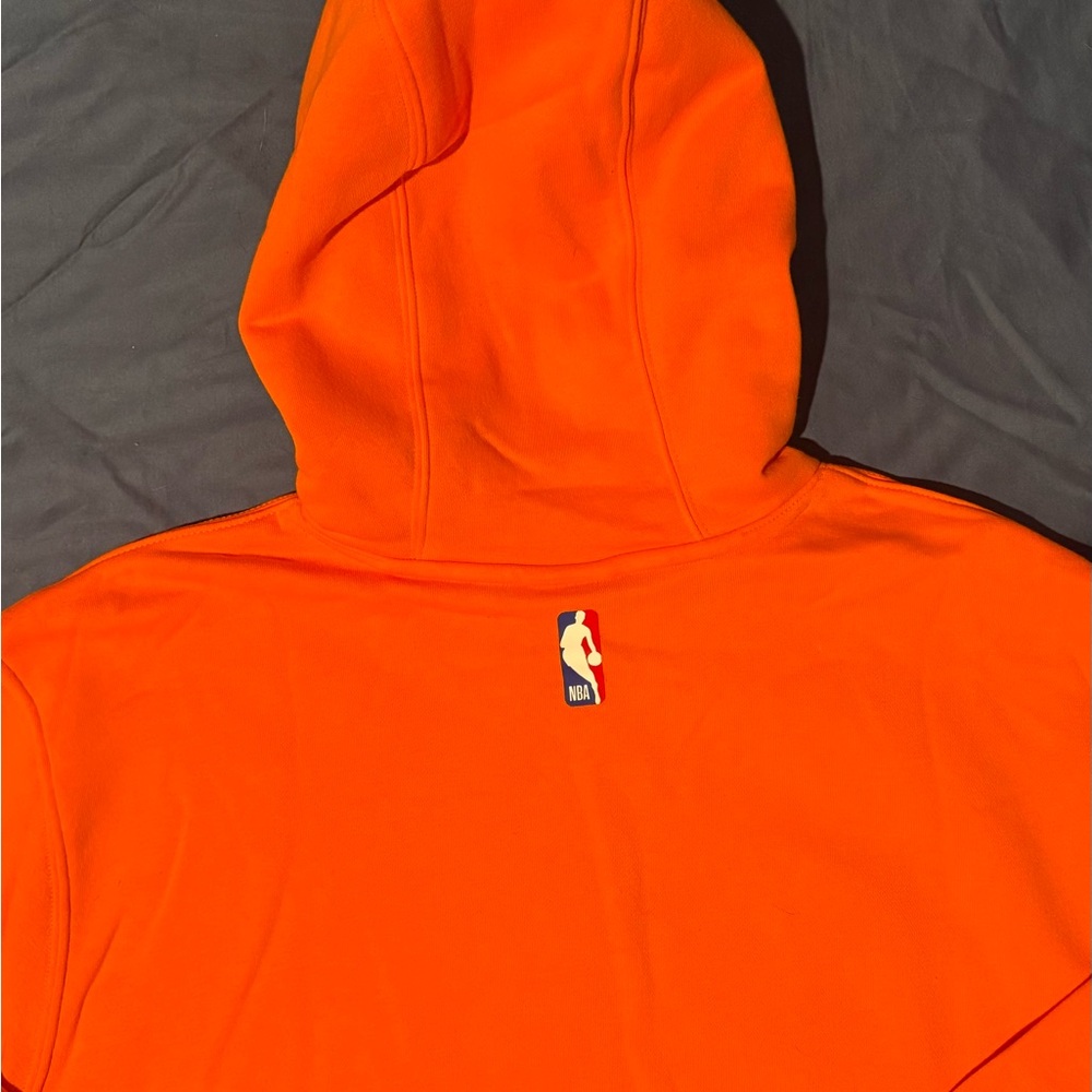 Nike Men’s Orange NYC Pullover Hoodie with Blue-Trim Logo - Picture 3 of 5
